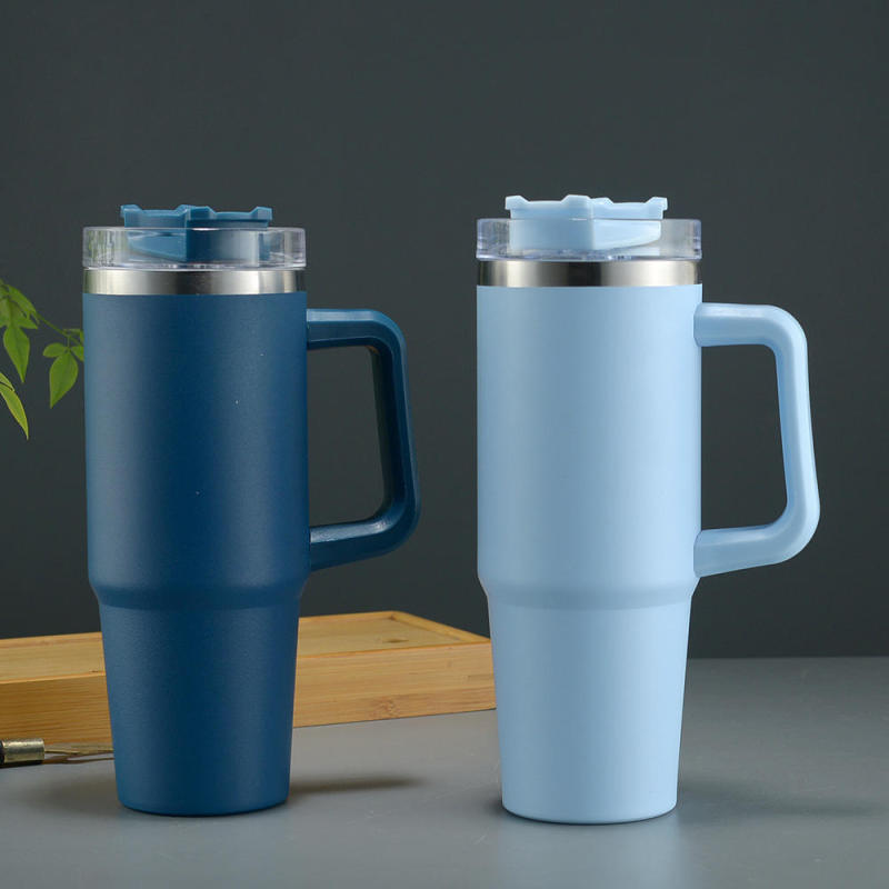 Stanley 30oz Tumbler with Handle Insulated Water Bottle Steel Vacuum Cup Reusable Travel Mug Stanleyyem Cup