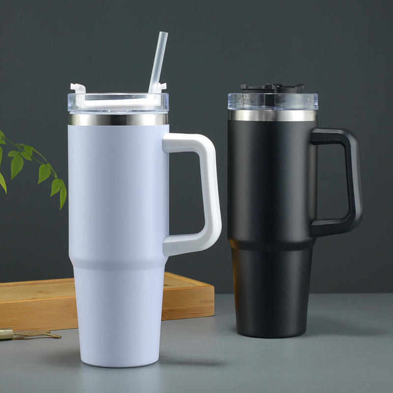 Stanley 30oz Tumbler with Handle Insulated Water Bottle Steel Vacuum Cup Reusable Travel Mug Stanleyyem Cup