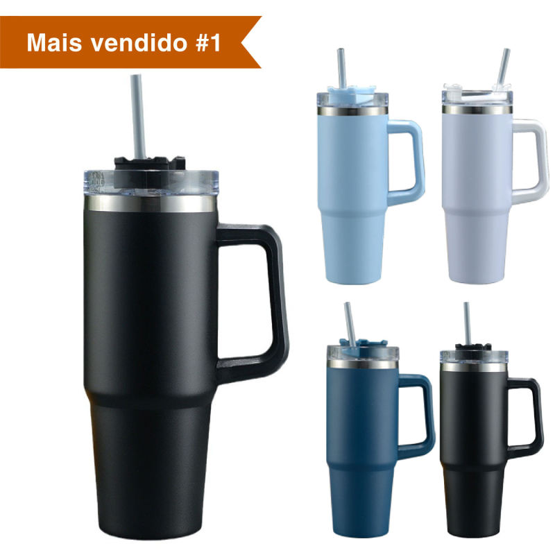 Stanley 30oz Tumbler with Handle Insulated Water Bottle Steel Vacuum Cup Reusable Travel Mug Stanleyyem Cup