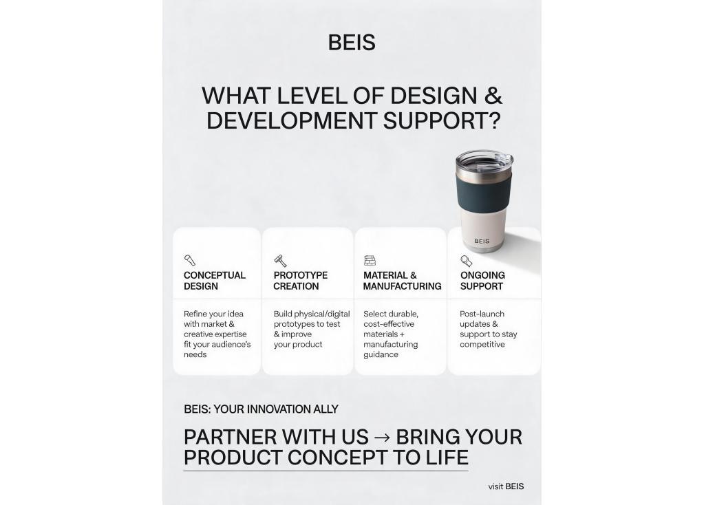 What level of design and development support can be provided for new product concepts?