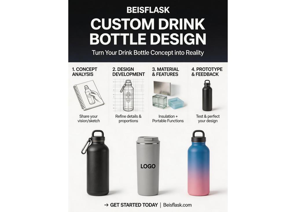 Can you develop a new drink bottle design based on our concept or sketch?