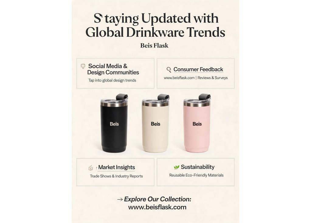 How do you stay updated with global drinkware trends and consumer preferences?