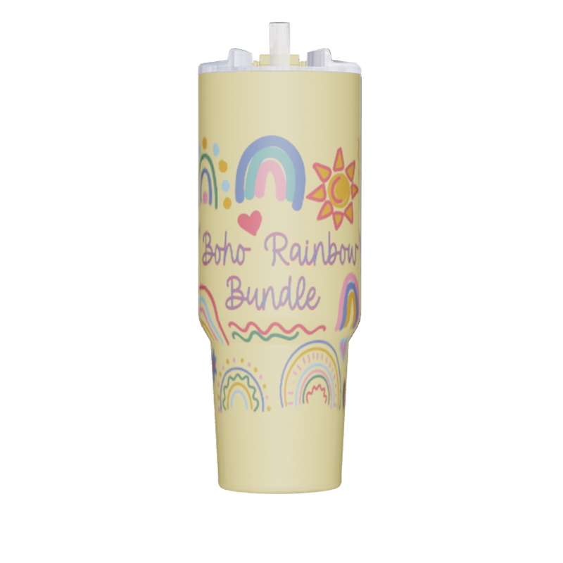 Grinkwell 40OZ Double Wall Stainless Steel Water Bottle Vacuum Flask Insulated Tumblers Beer Mug With Transparent Lid
