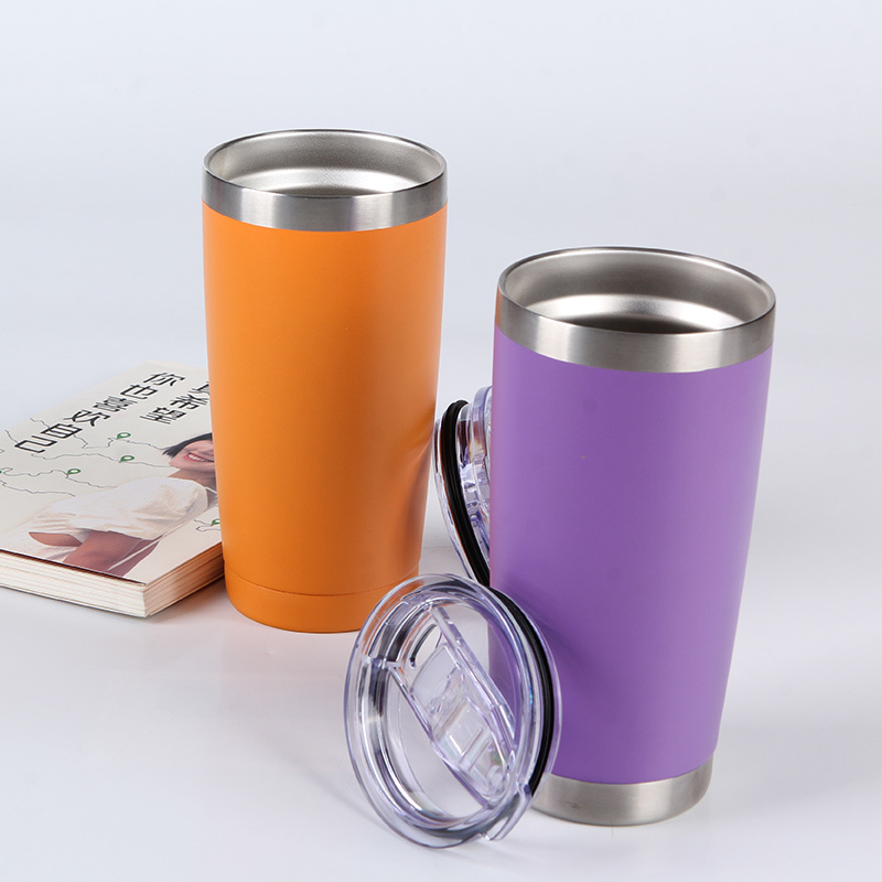 20oz Wholesale double wall vacuum insulated tumbler stainless steel car travel mugs with lids