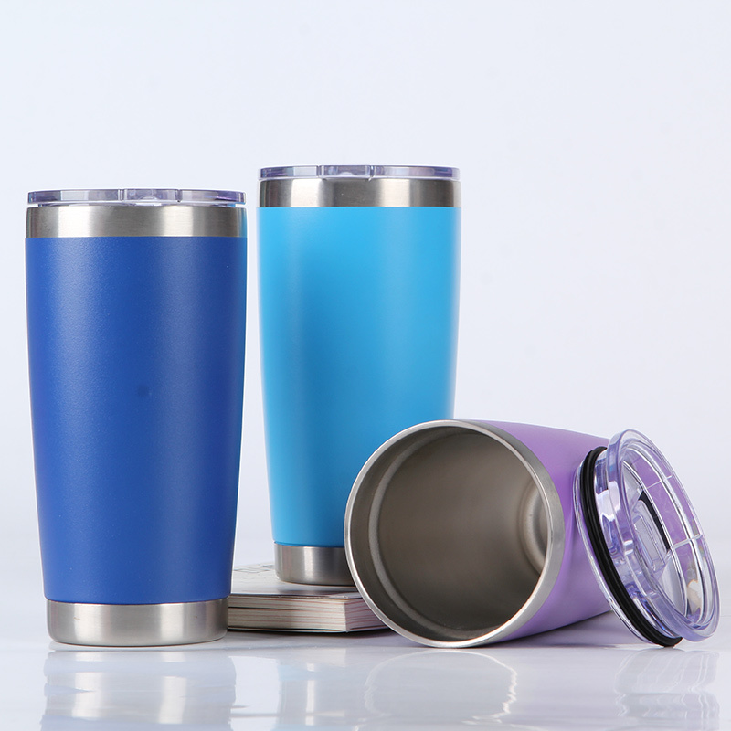20oz Wholesale double wall vacuum insulated tumbler stainless steel car travel mugs with lids