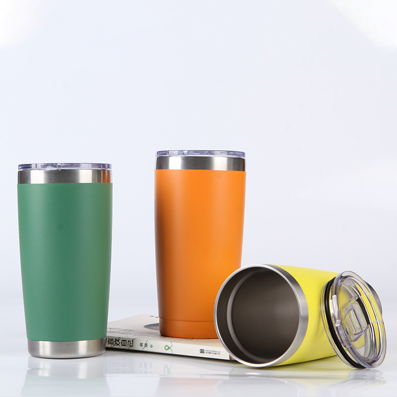 20oz Wholesale double wall vacuum insulated tumbler stainless steel car travel mugs with lids