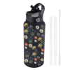 16oz Custom Capacity Vacuum Insulated Stainless Steel Kids Water Bottle with Straw Lid Storage