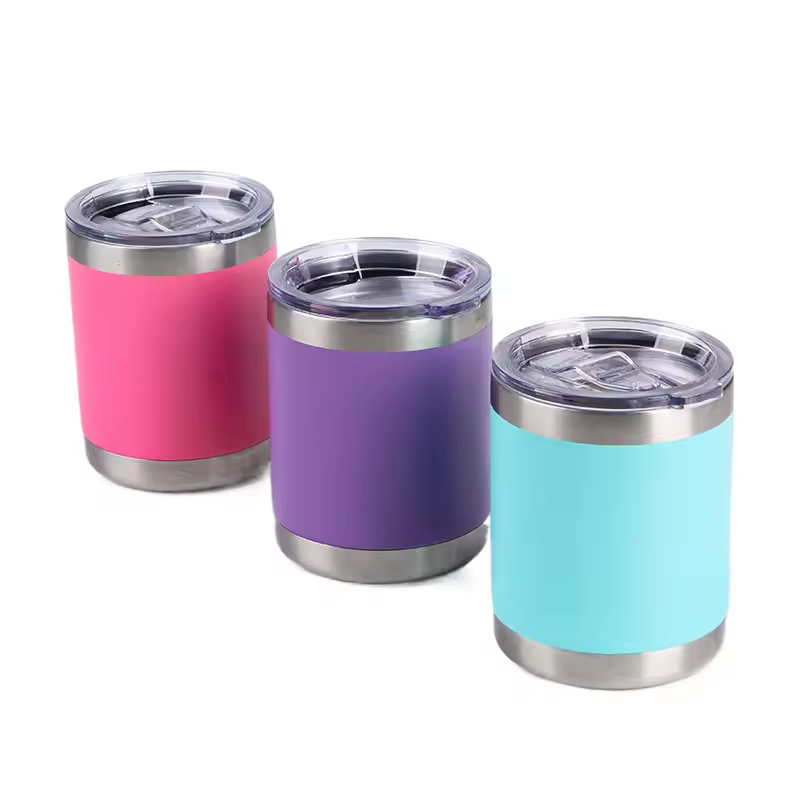 12oz Powder Coated  Lowball Tumbler Double Wall Insulated Coffee Cup Stainless Steel Tumblers Without Handle