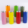 20oz Powder Coated Skinny Stainless Steel Insulated Thermal Straight Skinny Mug Tumbler With Leakproof Lid Blank Tumbler