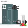 40oz Linghui Custom Logo Stainless Steel Sport Thermos Double Wall Vacuum Insulated Water Bottle Lid Perfect Drinkware