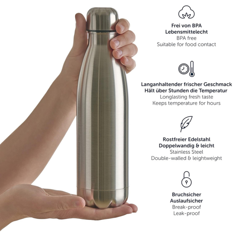 750Ml Cola Water Bottle Stainless Steel Vacuum Insulated Water Bottle Double Walled Thermo Reusable Water Bottle Kids Sport