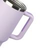 32Oz Customizable double wall insulated stainless steel white 40Oz car cup drum with anti overflow cover