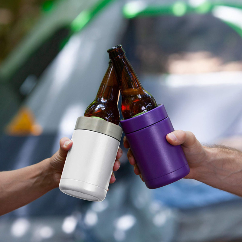 16OzPersonalized Beer Cans Holder Custom Logo Leather Can Sleeve Engraved Can Cooler Cover Gift for Man