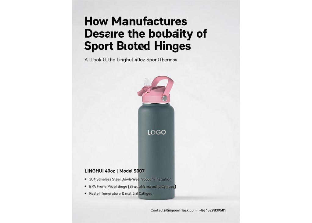 How do manufacturers simulate long-term use to test the durability of the hinge on a sport bottle lid?