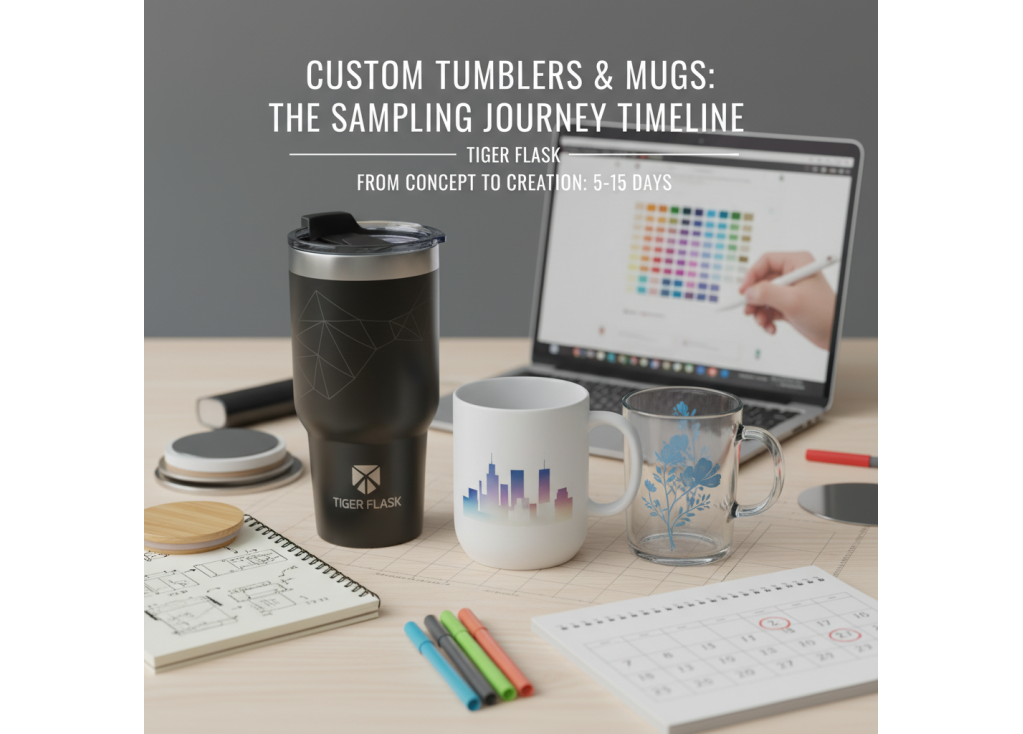 How long does the sampling process usually take for custom tumblers or mugs?