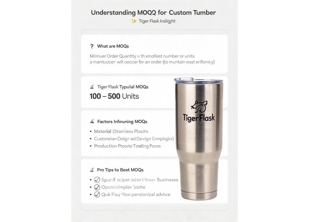 What are the minimum order quantities (MOQs) typically expected for custom tumblers from a factory?