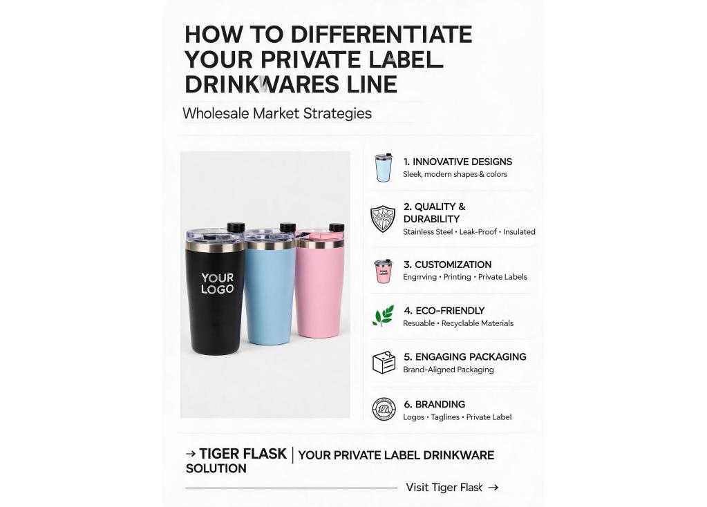 How can I differentiate my private label drinkware line from competitors in the wholesale market?