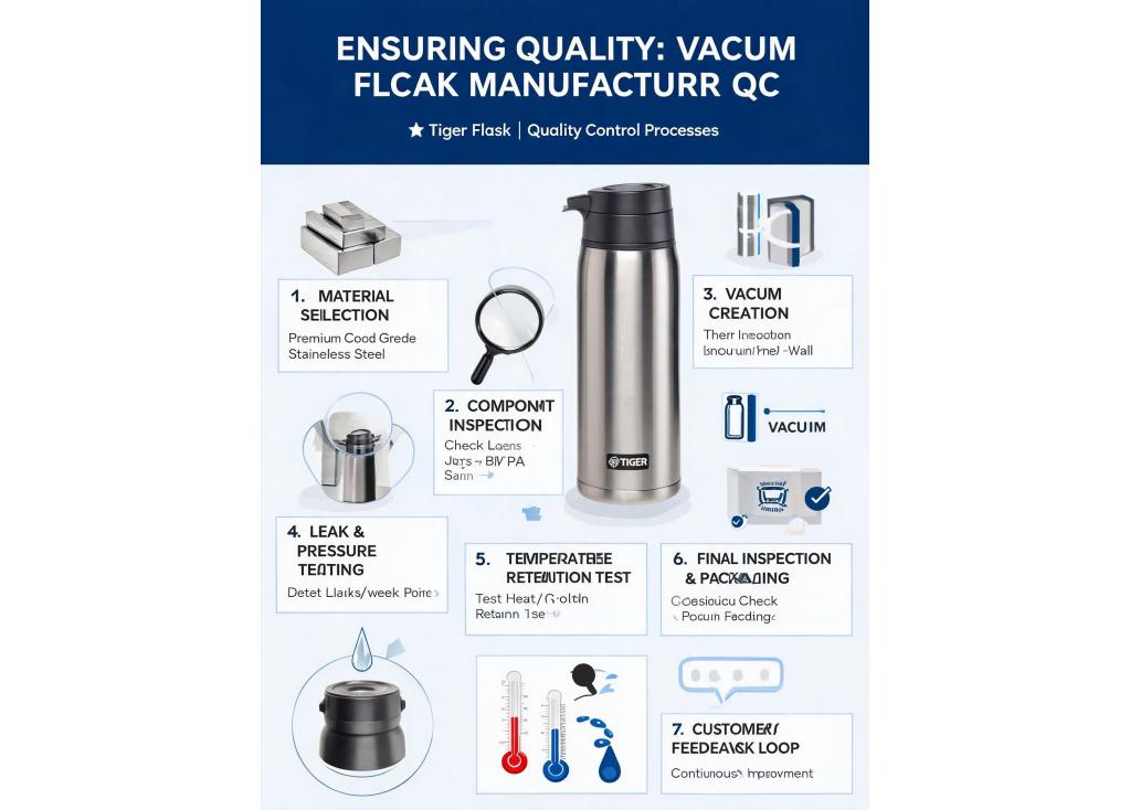 What quality control procedures are in place during the manufacturing of vacuum flasks?