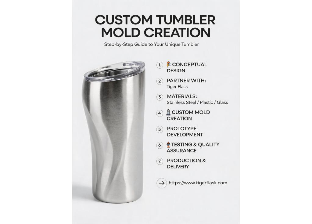 What is the process for creating a custom mold or design for a unique tumbler shape?