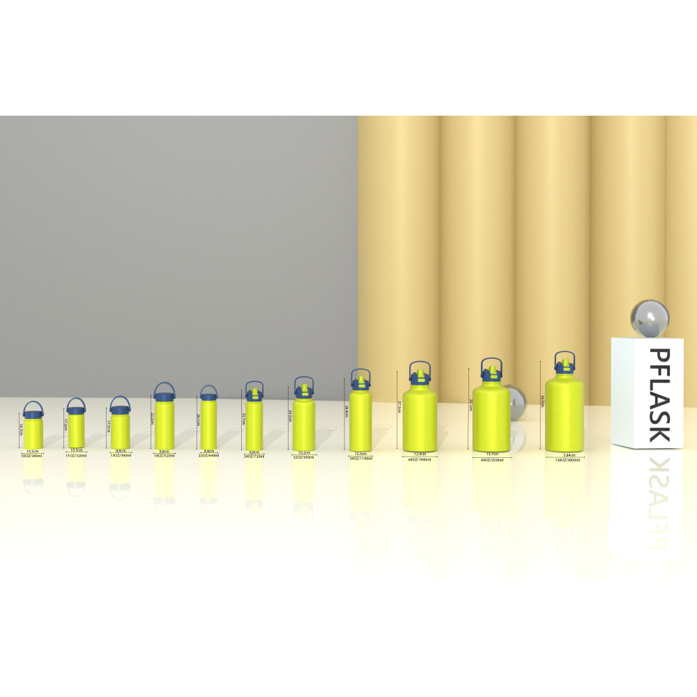 340 ml/10 oz doppelwandige, isolierte Weithalsflasche mit tragbarem, handlichem Deckel B001