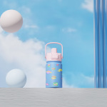 340ml/10OZ double wall insulated wide mouth bottle with portable handie lid B001