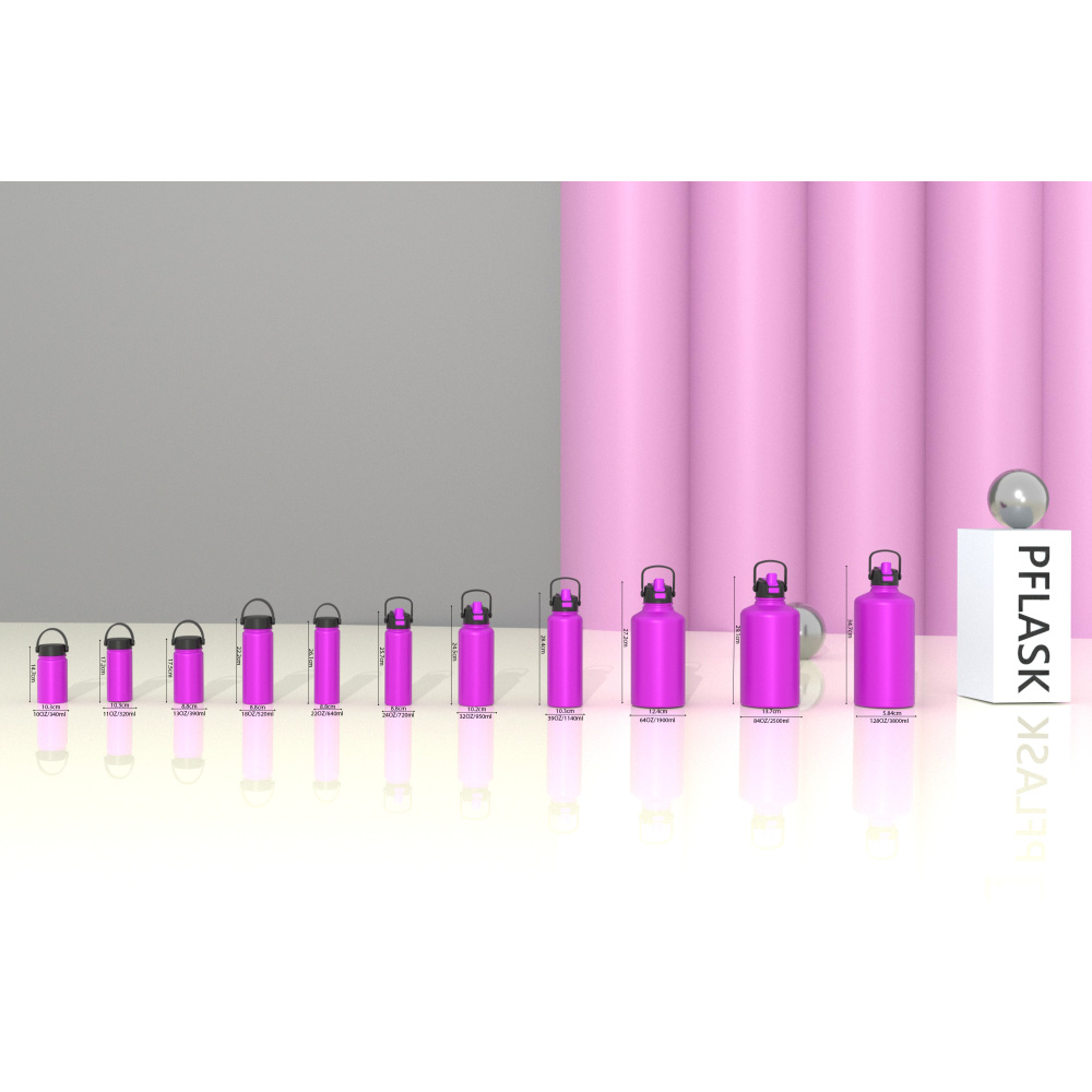 320 ml/12 oz doppelwandige, isolierte Weithalsflasche mit Hybriddeckel B002