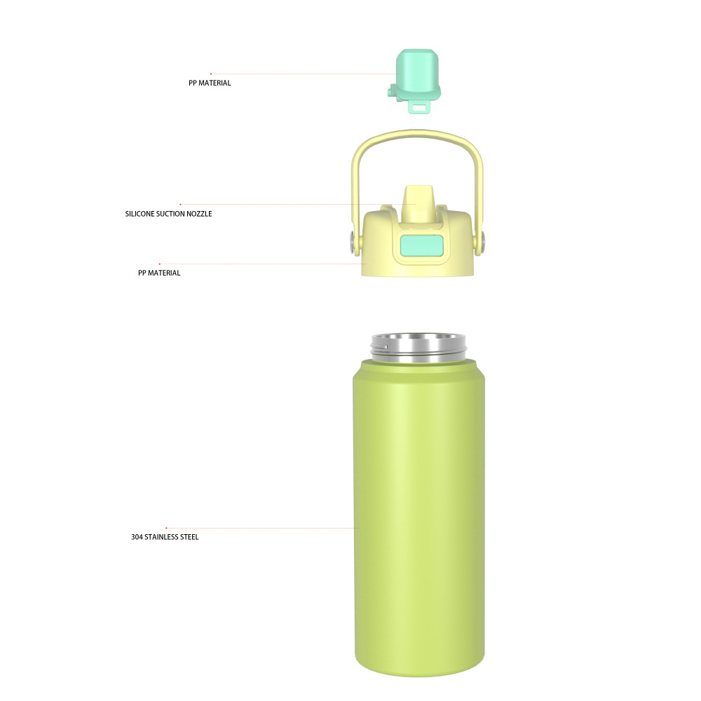 780ml/26OZ double wall insulated wide mouth bottle with push-open lid B013
