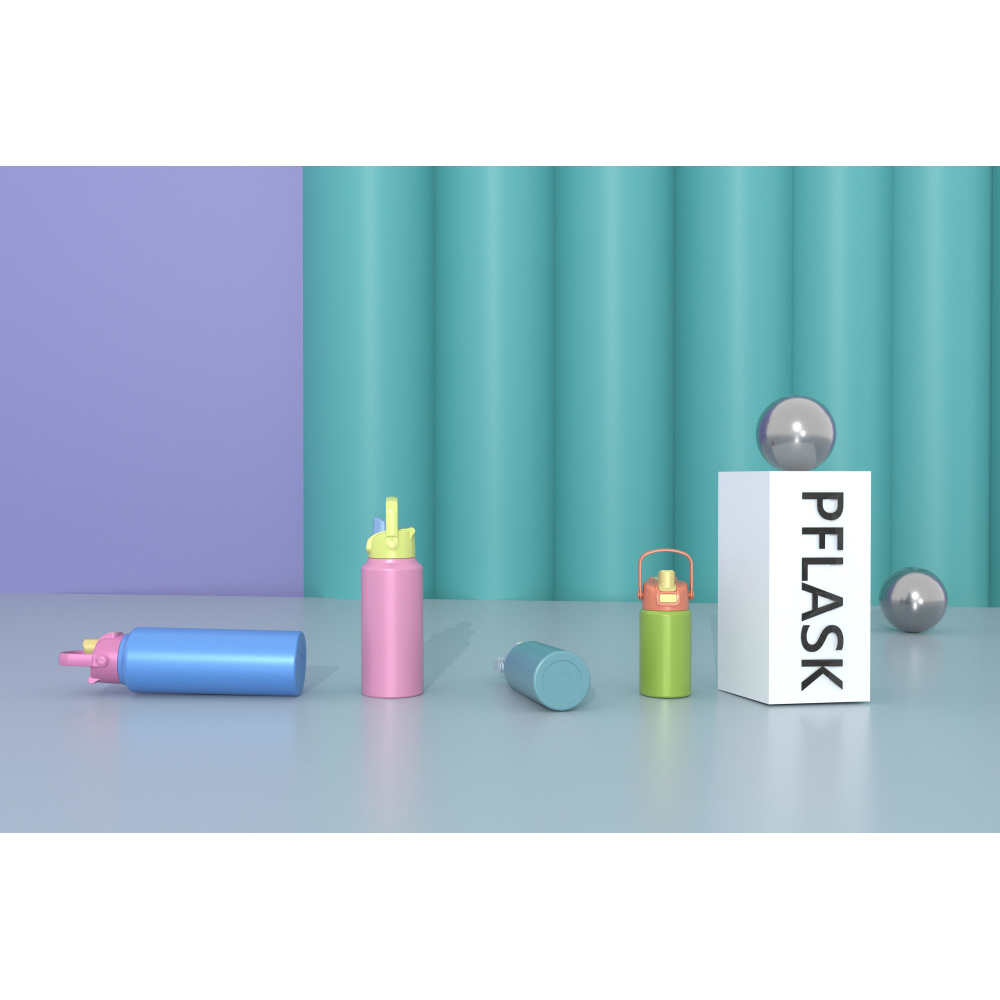 780ml/26OZ double wall insulated wide mouth bottle with push-open lid B013