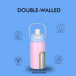 Bouteille isotherme à double paroi de 370 ml/13 oz avec couvercle à ouverture par pression B012