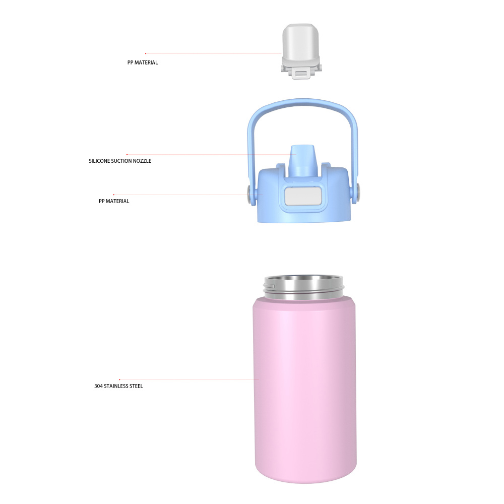 370ml/13OZ double wall insulated wide mouth bottle with  push-open lid B012
