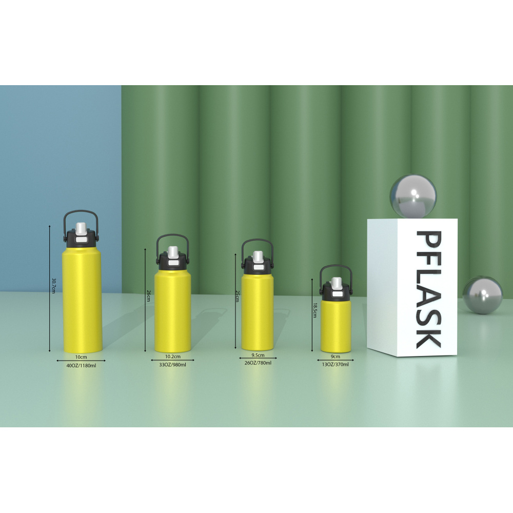 370ml/13OZ double wall insulated wide mouth bottle with  push-open lid B012