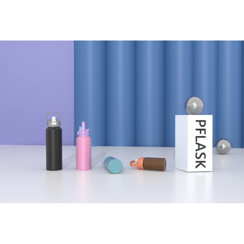 370ml/13OZ double wall insulated wide mouth bottle with  push-open lid B012