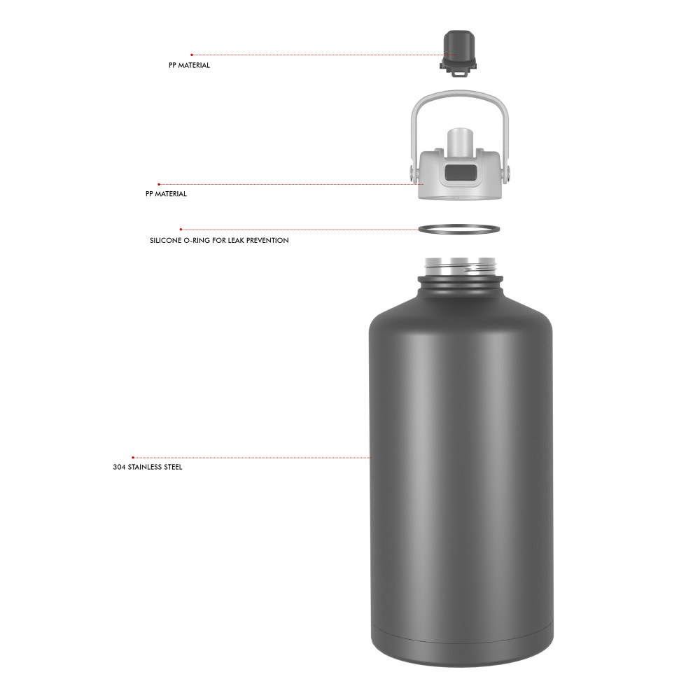 3800ml/128OZ double wall insulated wide mouth bottle with dual-function lid B011