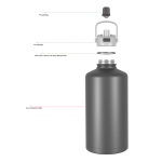 3800ml/128OZ double wall insulated wide mouth bottle with dual-function lid B011