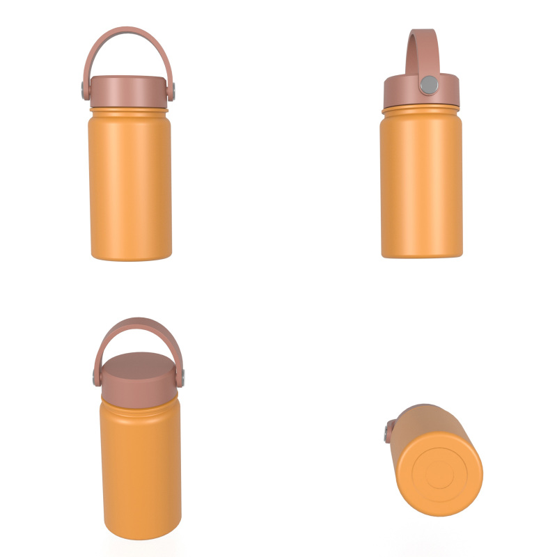 Bouteille isotherme à double paroi de 390 ml/14 oz avec couvercle rabattable B003