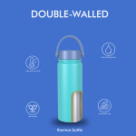 Бутылка 520 мл/18 унций с двойными стенками и широким горлом, с двухфункциональной крышкой B004