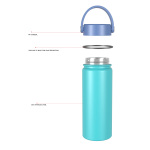 Бутылка 520 мл/18 унций с двойными стенками и широким горлом, с двухфункциональной крышкой B004