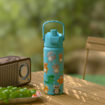 Бутылка 520 мл/18 унций с двойными стенками и широким горлом, с двухфункциональной крышкой B004