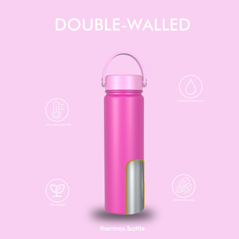 640ml/22OZ double wall insulated wide mouth bottle with easy-twist sport lid B005