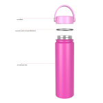 640ml/22OZ double wall insulated wide mouth bottle with easy-twist sport lid B005