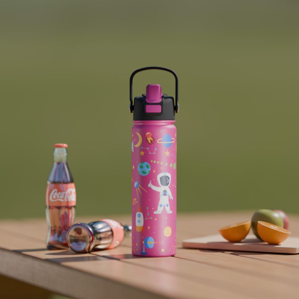 640ml/22OZ double wall insulated wide mouth bottle with easy-twist sport lid B005