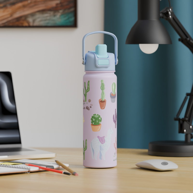 720ml/24OZ double wall insulated wide mouth bottle with dual-function lid B006