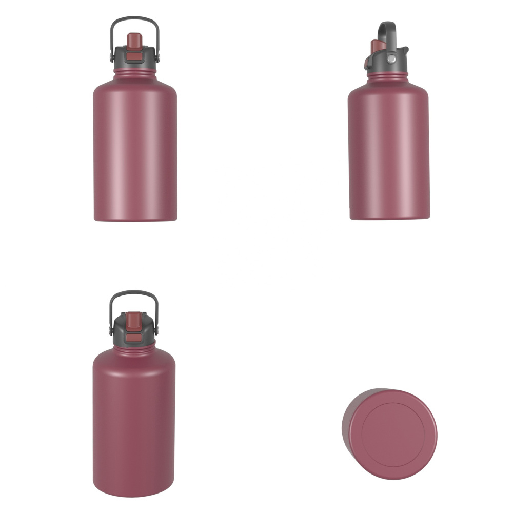 2500ml/84OZ double wall insulated wide mouth bottle with dual-function lid B010