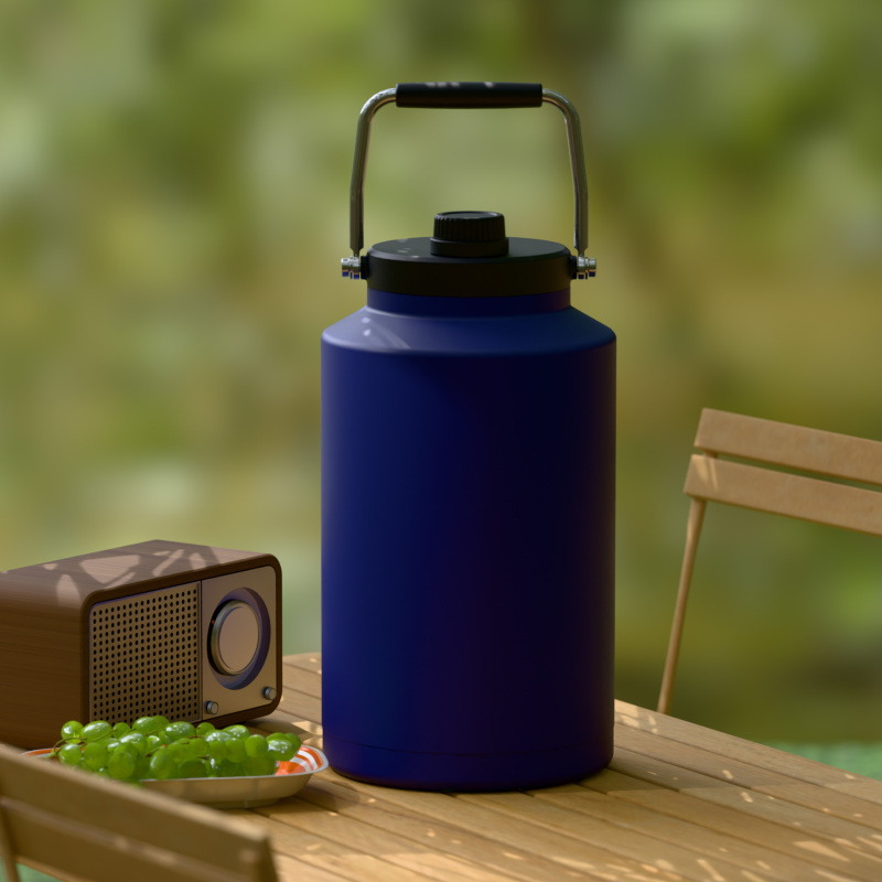 Пивной бокал объемом 6120 мл/207 унции с двойными стенками, теплоизоляцией, стальной ручкой и крышкой с носиком CW005