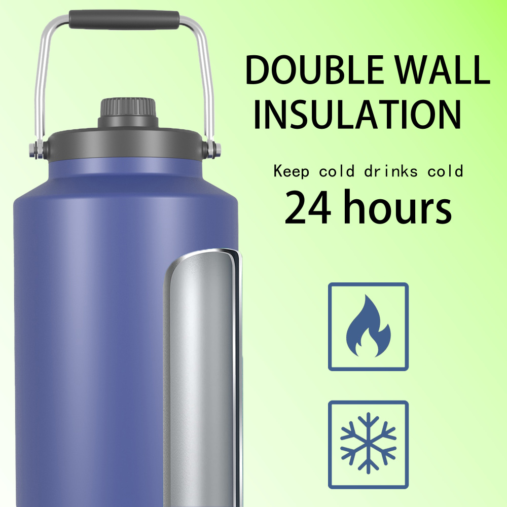 6120ml/207OZ double wall insulated beer growler with steel handle & spout lid CW005