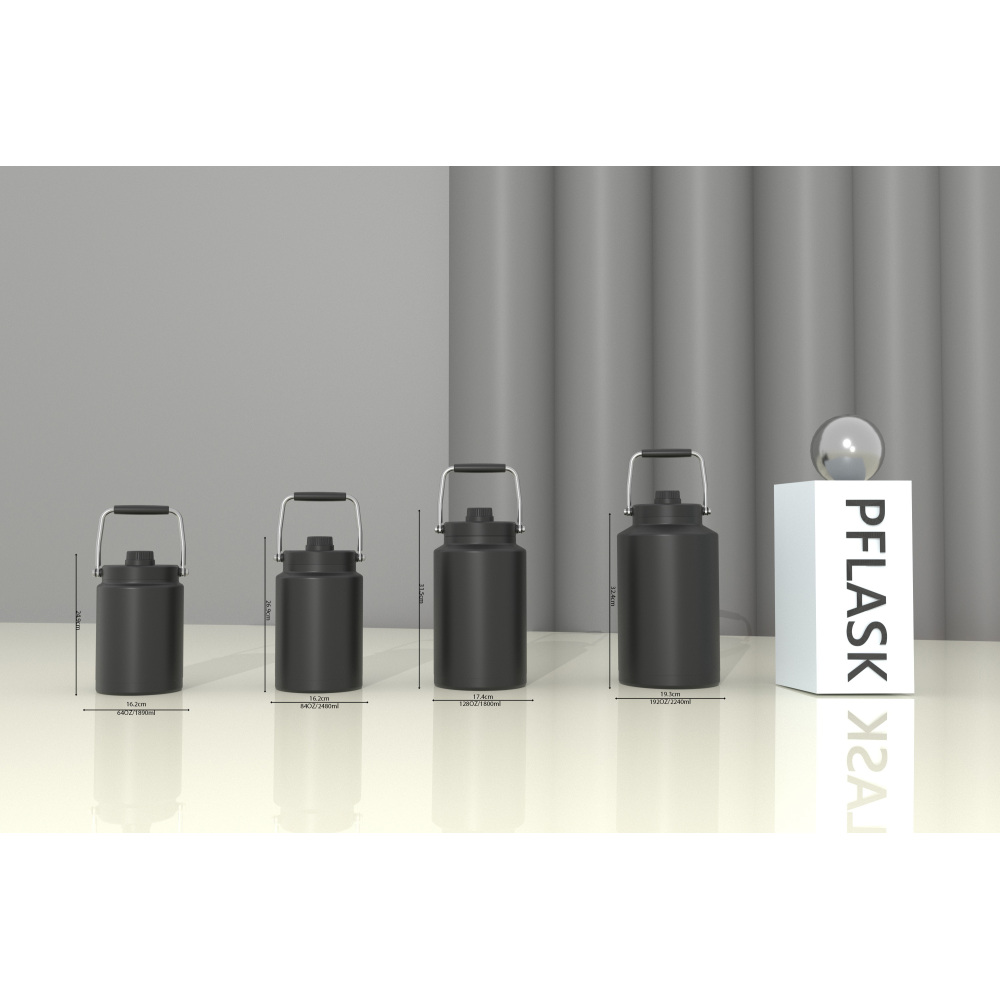 2000ml/64OZ double wall insulated beer growler with steel handle & spout lid CW002