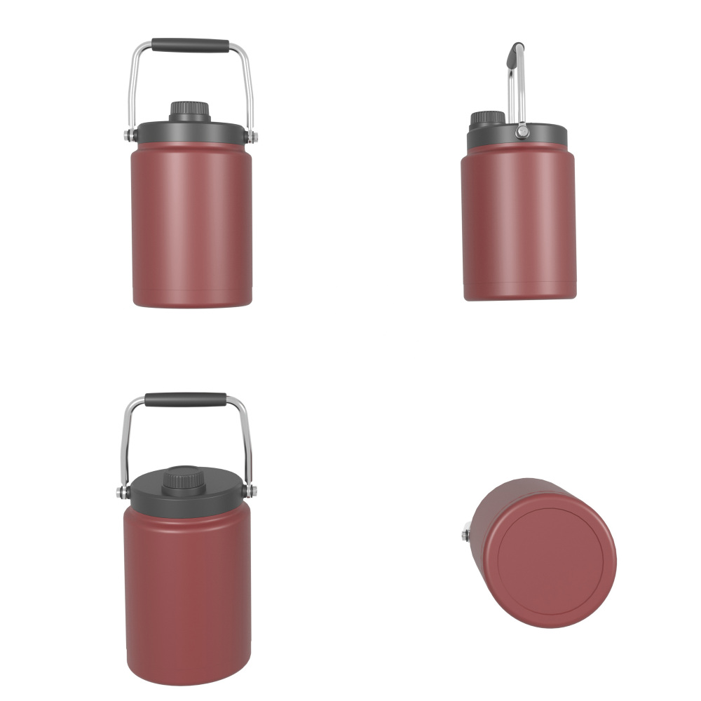 2000ml/64OZ double wall insulated beer growler with steel handle & spout lid CW002