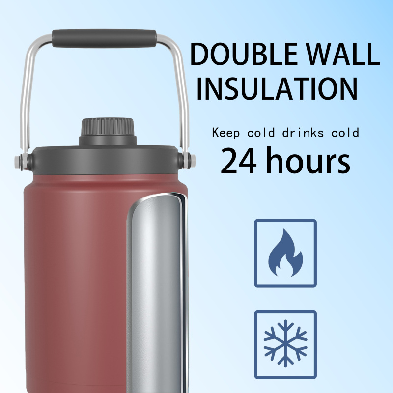 2000ml/64OZ double wall insulated beer growler with steel handle & spout lid CW002