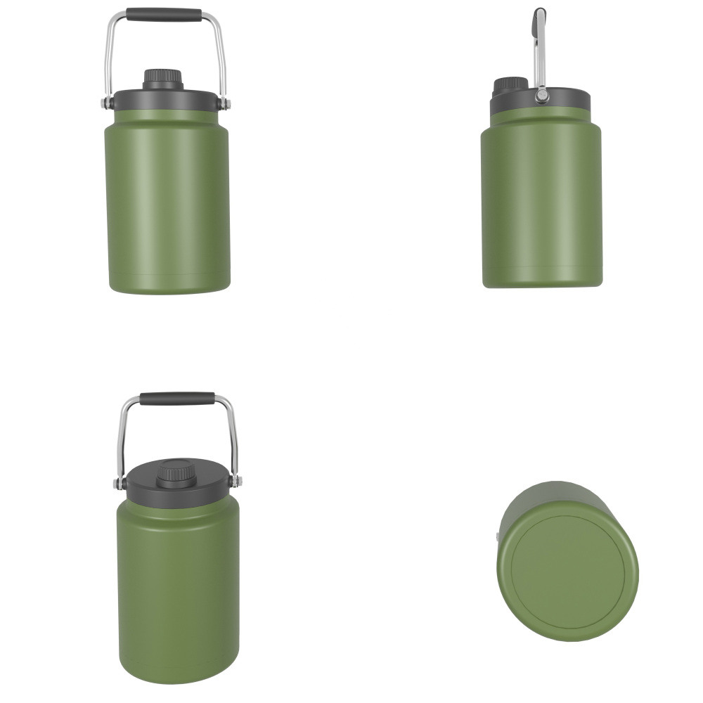 2600ml/84OZ double wall insulated beer growler with steel handle & spout lid CW003