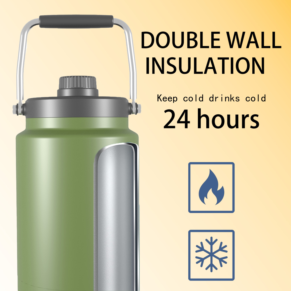 2600ml/84OZ double wall insulated beer growler with steel handle & spout lid CW003